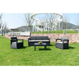 C SET 4 PZ SALOTTO C\DIVANO 3P GRAFITE LOUNGE TRIO