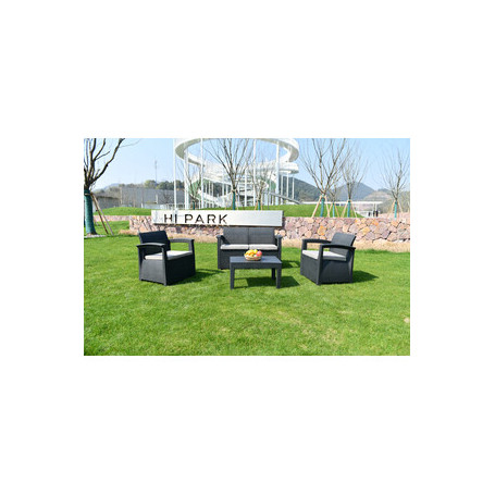 C SET 4 PZ SALOTTO C\DIVANO 2P GRAFITE LOUNGE DUO