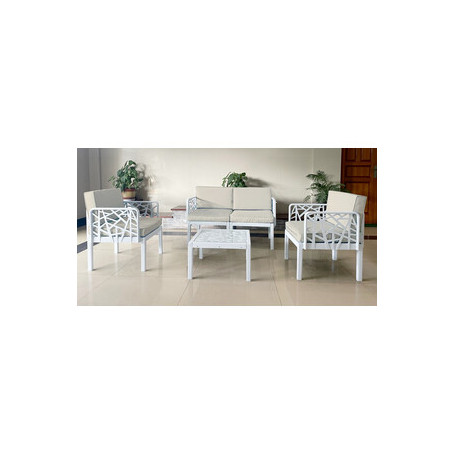 C SET 4 PZ SALOTTO C\DIVANO 2P BIANCO GARDENJOY