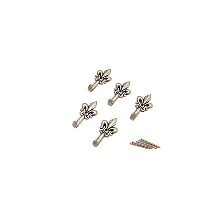 GANCIO P\QUADRO GIGLIO 33 MM ARGENTO BL 5 PZ