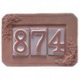 PORTANUMERO IN TERRACOTTA 3 POSTI CM. 24X16