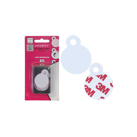 ATTACCAGLIA AUTOADESIVA IN PVC BL 12 PZ