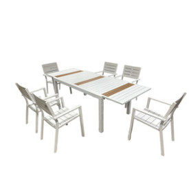 C SET TAVOLO ESTENSIBILE C\6 SEDIE ALU ICE