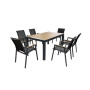 C SET TAVOLO ESTENSIBILE C\6 SEDIE ALU WOOD GRIGIO