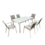 C SET TAVOLO C\6 SEDIE ALU STONE