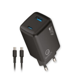 CARICATORE GAN 45W NERO USB-C\USB-A CAVO USB-C\USB-C