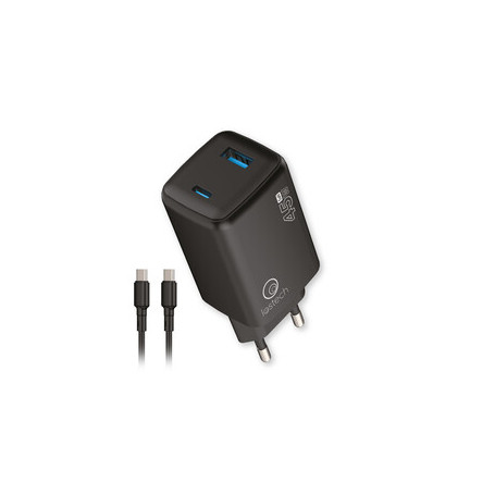 CARICATORE GAN 45W NERO USB-C\USB-A CAVO USB-C\USB-C