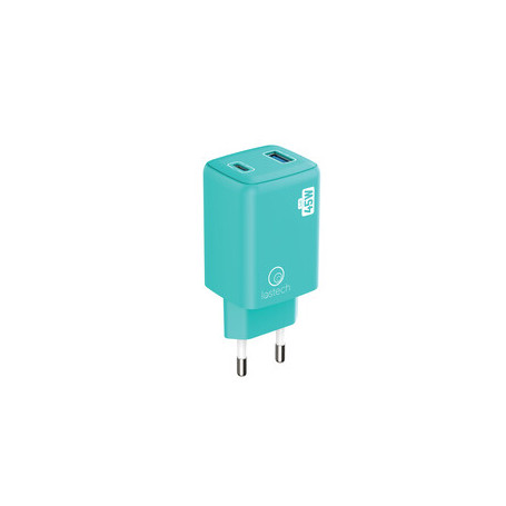 CARICATORE GAN 45W BLU USB-C\USB-A CAVO USB-C\USB-C