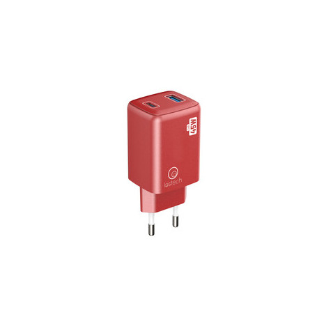 CARICATORE GAN 45W ROSSO USB-C\USB-A CAVO USB-C\USB-C