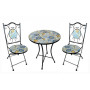C SET TAVOLO TONDO MOSAICO C\2 SEDIE GRASSE
