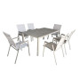 C SET TAVOLO C\6 SEDIE STEEL WOOD BEIGE