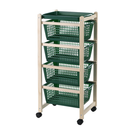 CARRELLO SALVASPAZIO 4 CESTI 36X30X82CM NATURALE