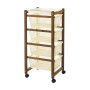 CARRELLO SALVASPAZIO 4 CESTI 36X30X82CM NOCE