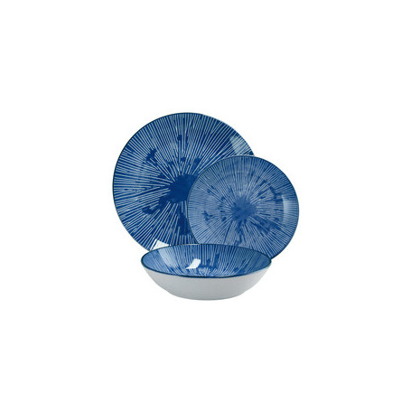 SERVIZIO PIATTI CERAM 18PZ BLU