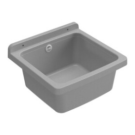 LAVATOIO RESINA A PARETE 39X39 CM C\SIFONE CEMENTO