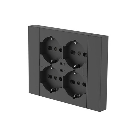 MULTIPRESA INCASSO QUADRA 4 P BIP.SCH + 2 USBC NER
