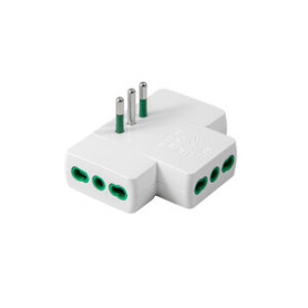 FME 87225RM ADATTATORE PIATTO 10A 3PR BIP C\LIMIT. BCO