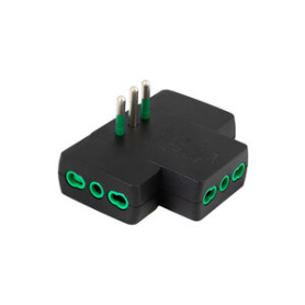 FME 87226RM ADATTATORE PIATTO 10A 3PR BIP C\LIMIT NERO
