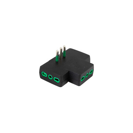FME 87226RM ADATTATORE PIATTO 10A 3PR BIP C\LIMIT NERO