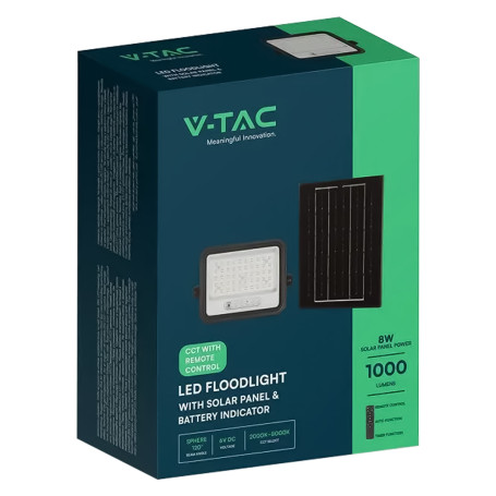 PROIETTORE A LED  CCT  CON PANNELLO SOLARE 100W / 1000 lumen