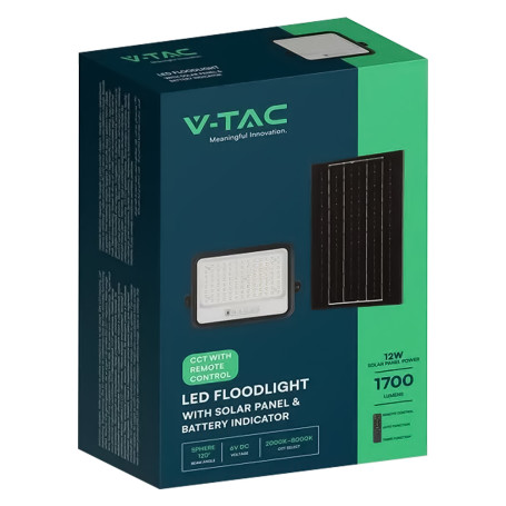 PROIETTORE A LED  CCT  CON PANNELLO SOLARE 200W / 1700 lumen