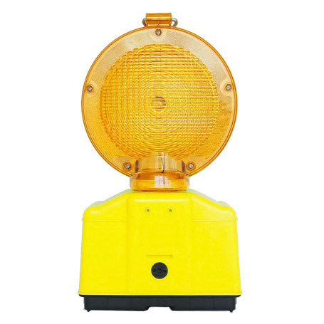 LAMPADA DA CANTIERE LAMPEGGIANTE  DOUBLE BLINK ROAD  corpo giallo fluo - diffusore arancione