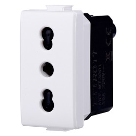 PRESA BIVALENTE serie  SOLAR  - mod. 2+T 16A
