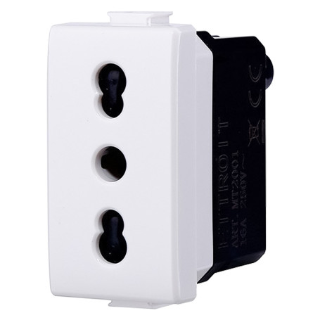 PRESA BIVALENTE serie  SOLAR  - mod. 2+T 16A
