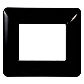 PLACCA PER INTERRUTTORE 2 posti - nera - serie  SOLAR