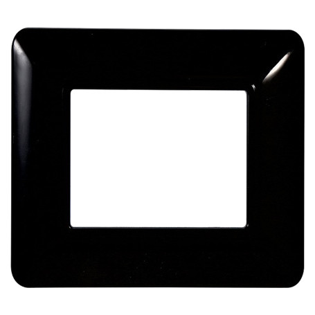 PLACCA PER INTERRUTTORE 2 posti - nera - serie  SOLAR