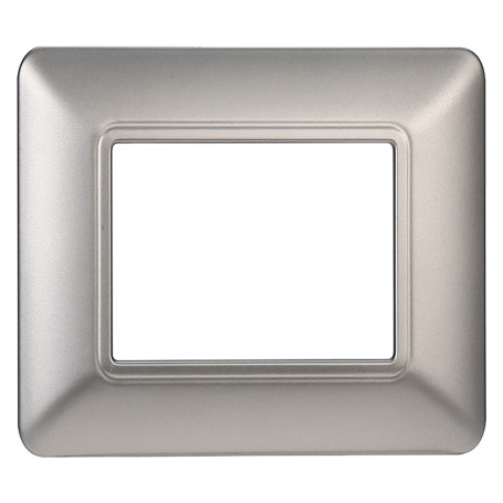 PLACCA PER INTERRUTTORE 2 posti - argento - serie  SOLAR