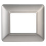 PLACCA PER INTERRUTTORE 2 posti - argento - serie  SOLAR