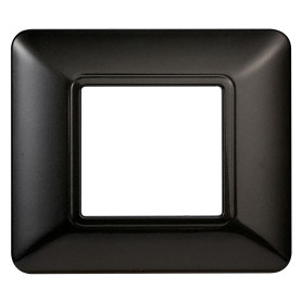 PLACCA PER INTERRUTTORE 2 posti - acciaio scuro - serie  SOLAR