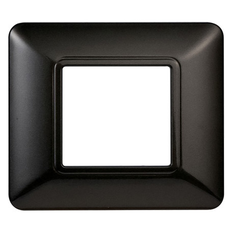 PLACCA PER INTERRUTTORE 2 posti - acciaio scuro - serie  SOLAR