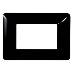 PLACCA PER INTERRUTTORE 3 posti - nera - serie  SOLAR
