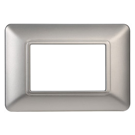 PLACCA PER INTERRUTTORE 3 posti - argento - serie  SOLAR