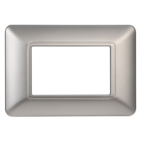 PLACCA PER INTERRUTTORE 3 posti - argento - serie  SOLAR