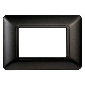 PLACCA PER INTERRUTTORE 3 posti - acciaio scuro - serie  SOLAR
