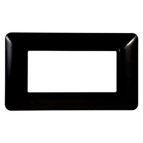 PLACCA PER INTERRUTTORE 4 posti - nera - serie  SOLAR