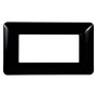 PLACCA PER INTERRUTTORE 4 posti - nera - serie  SOLAR
