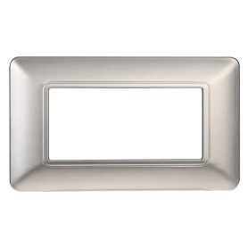 PLACCA PER INTERRUTTORE 4 posti - argento - serie  SOLAR