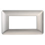 PLACCA PER INTERRUTTORE 4 posti - argento - serie  SOLAR