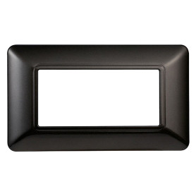 PLACCA PER INTERRUTTORE 4 posti - acciaio scuro - serie  SOLAR