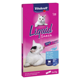 ALIMENTO PER GATTI  LIQUID SNACK  gusto salmone - gr. 90 (6 snack)