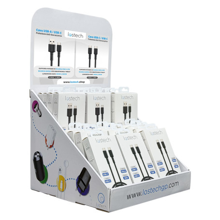 ESPOSITORE DA BANCO PER CAVI USB 48 pz - completo