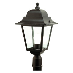 LANTERNA TESTA-PALO  QUADRATA  100 W - cm 41 x  21 x  6 nero