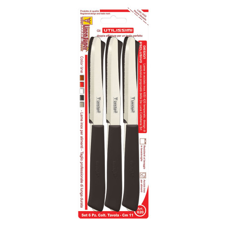 COLTELLI DA TAVOLA  UTILISSIMI  lama mm 110 - manico nero
