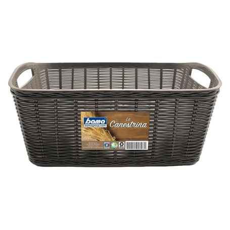 CESTA CASALINGA  LA CANESTRINA  mod.  maxi  cm.39 x 29 x h.16 - tortora
