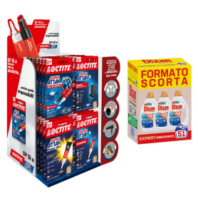 ESPOSITORE SUPER ATTAK  ALL PLASTICS  36 pz + 3 flaconi Dixan  EXPERT  omaggio