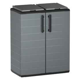 ARMADIO BASSO A SCOMPARTI PER RACCOLTA DIFFERENZIATA cm 68 x 37 x H.84 (l x p x h) - 2 scomparti
